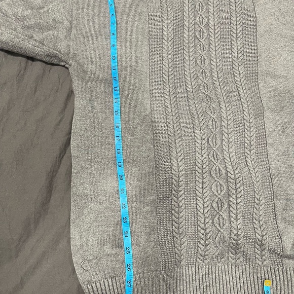 ZYIA Light Gray Ribbed & Cable Open-Front Cardigan - Picture 7 of 7